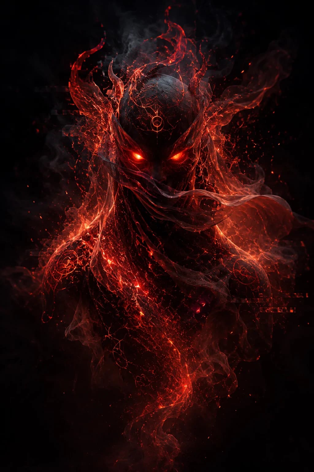 Crimson Veil myth-inspired spirit concept art