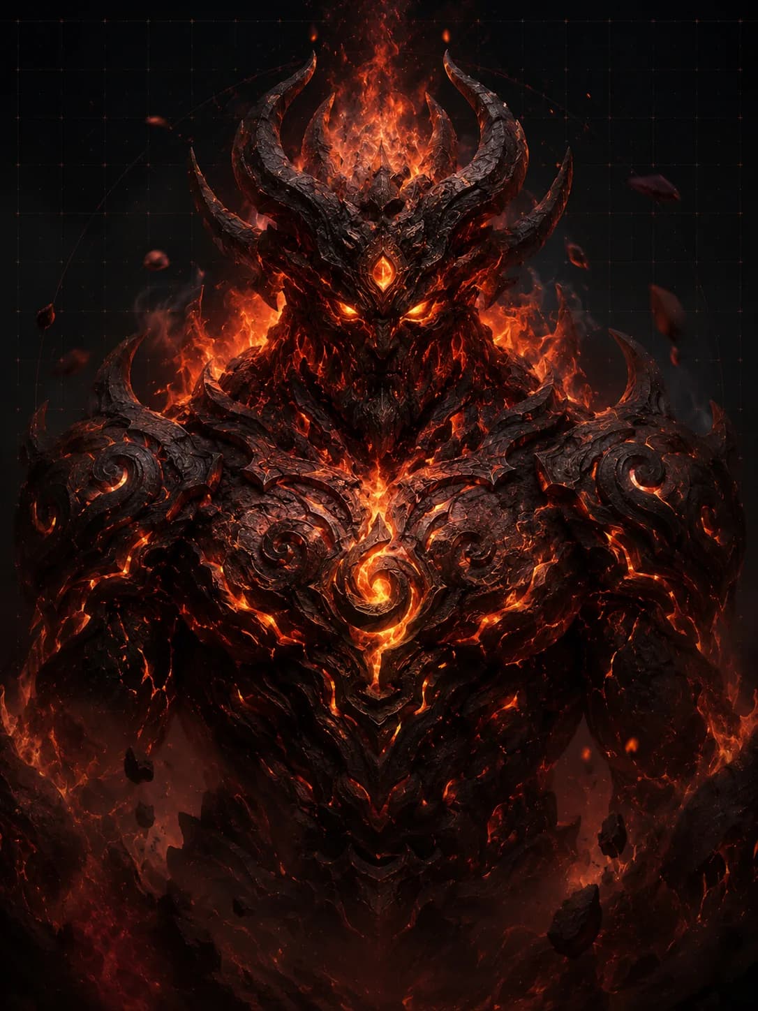 Ember Lord heavy myth-inspired entity concept art